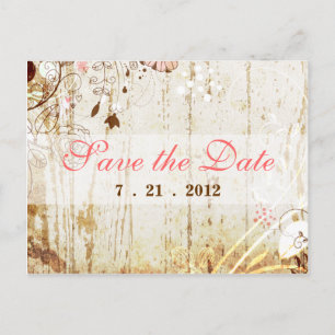 Vintage Shabby Chic Floral Save the Date Postkarte