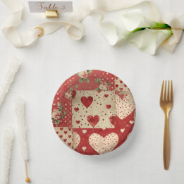 Vintage shabby chic pappteller