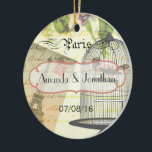 Vintage Shabby-Chic Paris Theme Wedding Custom Keramikornament<br><div class="desc">Das Pariser Thema Hochzeitsfeier Gedenkdekoration ist bereit,  auf Ihre Event-Besonderheiten angepasst werden. Die komplette Produktpalette finden Sie in diesem exklusiven Set und mehr hier... </div>