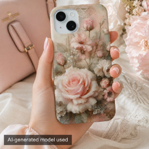 Vintage Shabby Chic Pastellrosa Rose Case-Mate iPhone Hülle