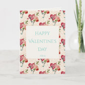 Vintage Shabby Chic Red Roses & Key to My Heart Feiertagskarte (Vorderseite)