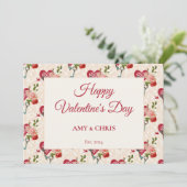 Vintage Shabby Chic Red Roses & Key to My Heart Feiertagskarte (Stehend Vorderseite)