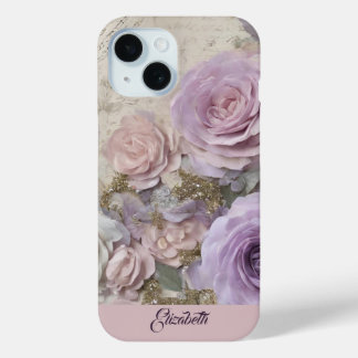 Vintage shabby chic Rosa personalisierter Name Case-Mate iPhone Hülle