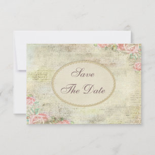Vintage Shabby Chic Rosen Hochzeit Save the Date