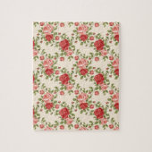 Vintage Shabby Chic Rosen Muster Puzzle (Vertikal)