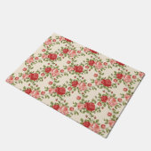 Vintage Shabby Chic Rosenmuster Fußmatte (Schrägansicht)