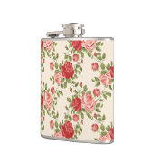 Vintage Shabby Chic Roses Pattern Flachmann (Links)