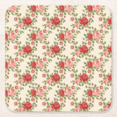 Vintage Shabby Chic Roses Pattern Rechteckiger Pappuntersetzer (Vorderseite)
