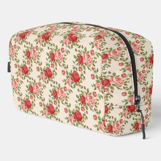 Vintage Shabby Chic Roses Pattern Waschbeutel (Rechte Ecke)