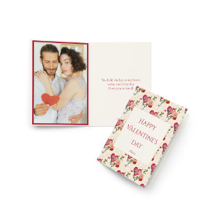 Vintage Shabby Chic rote Rosen und Schlüssel zu me Feiertagskarte