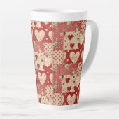 Vintage Shabby Chic rotes Patchworkmuster Milchtasse (Rechte Ecke)