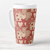 Vintage Shabby Chic rotes Patchworkmuster Milchtasse (Linke Ecke)