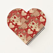 Vintage Shabby Chic rotes Patchworkmuster Notizblock (Rückseite)