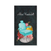 Vintage Shabby Damask Salonstuhl Stylist Visitenka