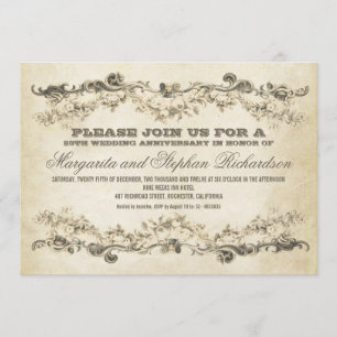 vintage shabby Jubiläums-Einladungen Einladung