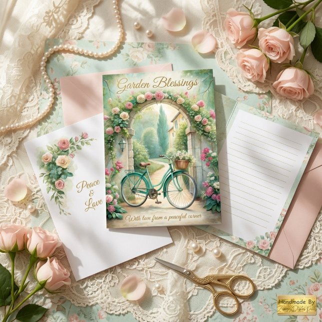 Vintage Shabby Mintgrünes Gartenscrapbookpapier (Von Creator hochgeladen)