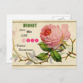 Vintage Shabby Pink Rose Postkarte (Vorne/Hinten)
