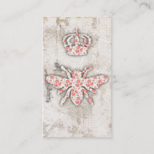 Vintage Shabby Queen Biene Visitenkarten Visitenkarte