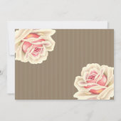 Vintage Shabby Rose Brautparty Rosa Creme Einladung (Rückseite)
