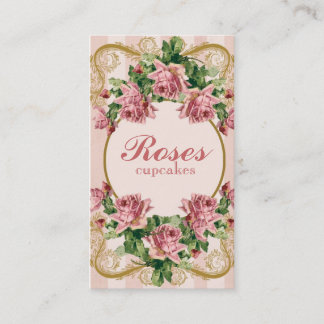 Vintage Shabby Roses Visitenkarte