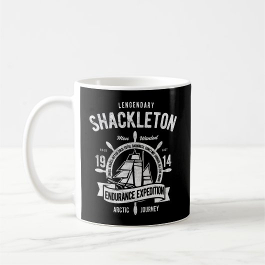 Vintage Shackleton Expedition Antarktis Kaffeetasse (Links)