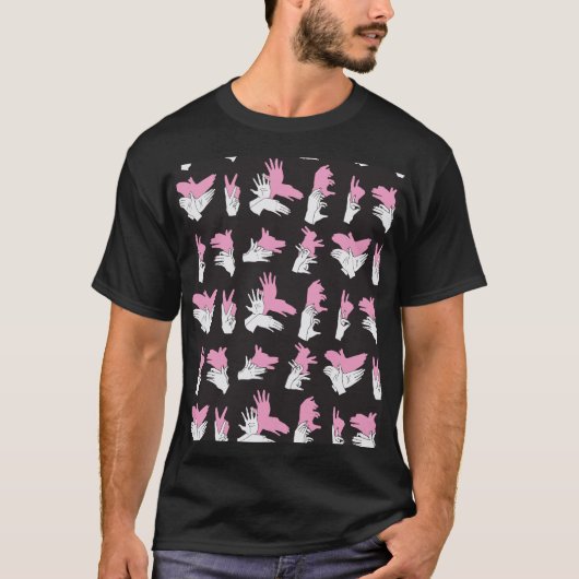 Vintage-Shadow-Hand-Musterdesign T-Shirt (Vorderseite)