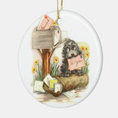 Vintage Shaggy Welpe mit Post Keramikornament (Links)