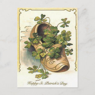 Vintage Shamrock-Clog St. Patrick's Day Karte