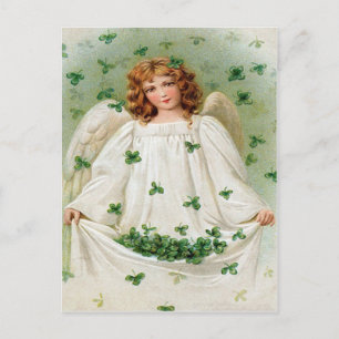 Vintage-Shamrock-Engel St. Patrick's Day Karte