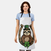 Vintage-Shamrock-Faultier-St.-Patricks-Tag-Design  Schürze (Getragen)