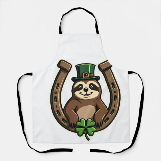 Vintage-Shamrock-Faultier-St.-Patricks-Tag-Design  Schürze (Vorderseite)
