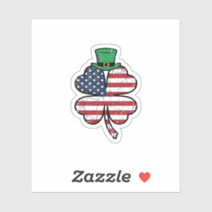 Vintage Shamrock-Flagge St. Patrick's Day Aufkleber