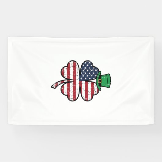 Vintage Shamrock-Flagge St. Patrick's Day Banner (Horizontal)