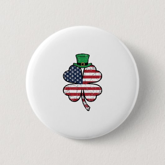Vintage Shamrock-Flagge St. Patrick's Day Button (Vorderseite)