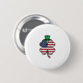 Vintage Shamrock-Flagge St. Patrick's Day Button (Vorne & Hinten)