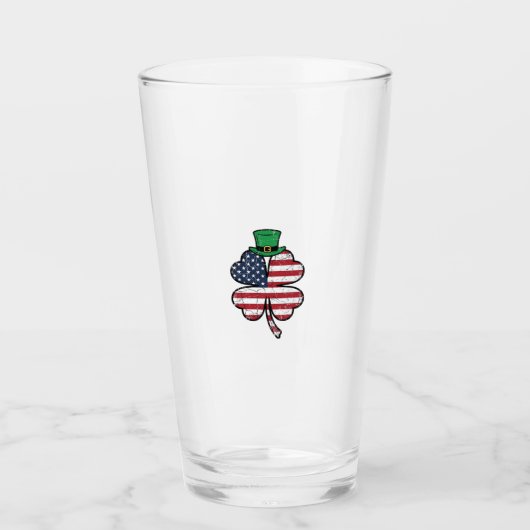 Vintage Shamrock-Flagge St. Patrick's Day Glas (Vorderseite)