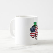 Vintage Shamrock-Flagge St. Patrick's Day Kaffeetasse (Vorderseite Links)