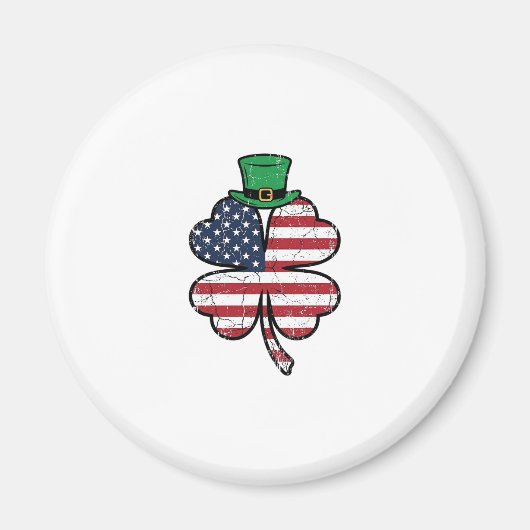 Vintage Shamrock-Flagge St. Patrick's Day Magnet (Vorne)