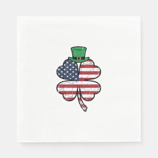 Vintage Shamrock-Flagge St. Patrick's Day Serviette (Vorderseite)
