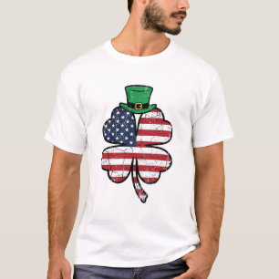 Vintage Shamrock-Flagge St. Patrick's Day T-Shirt