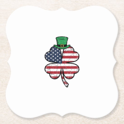 Vintage Shamrock-Flagge St. Patrick's Day Untersetzer (Vorderseite)