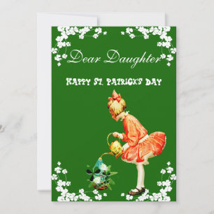 Vintage Shamrock Frohe St. Patricks Day Tochter   Feiertagskarte
