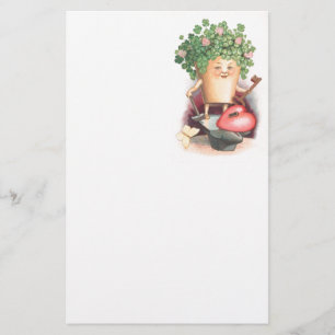 Vintage Shamrock Herz und Schlüssel St. Patrick's Briefpapier