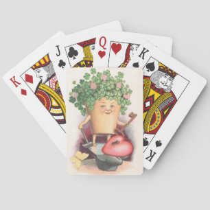 Vintage Shamrock Herz und Schlüssel St Patrick's D Spielkarten