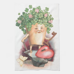 Vintage Shamrock Herz und Schlüssel St. Patrick's Handtuch
