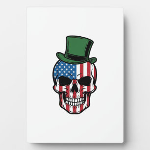 Vintage Shamrock Totenkopf Flagge Vektor Design_1 Fotoplatte