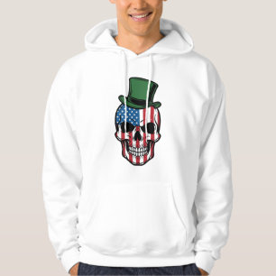 Vintage-Shamrock-Totenkopf-Flagge Vektor-Design_1 Hoodie