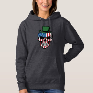 Vintage Shamrock Totenkopf Flagge Vektor Design_1 Hoodie
