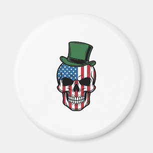 Vintage-Shamrock-Totenkopf-Flagge Vektor-Design_1 Magnet