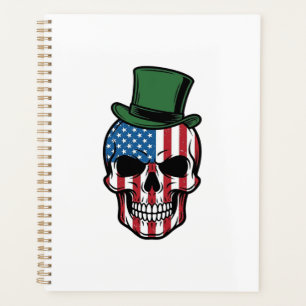 Vintage-Shamrock-Totenkopf-Flagge Vektor-Design_1 Planer